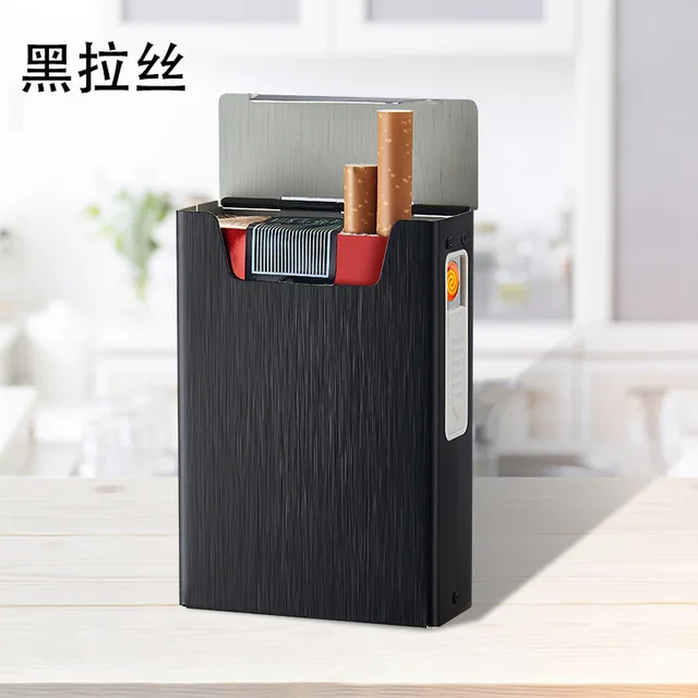 "Чехол для сигарет, зажигалка для курения, алюминиевый сплав, USB перезаряжаемая зажигалка, ветрозащитный чехол для зажигалки, электронные гаджеты"
