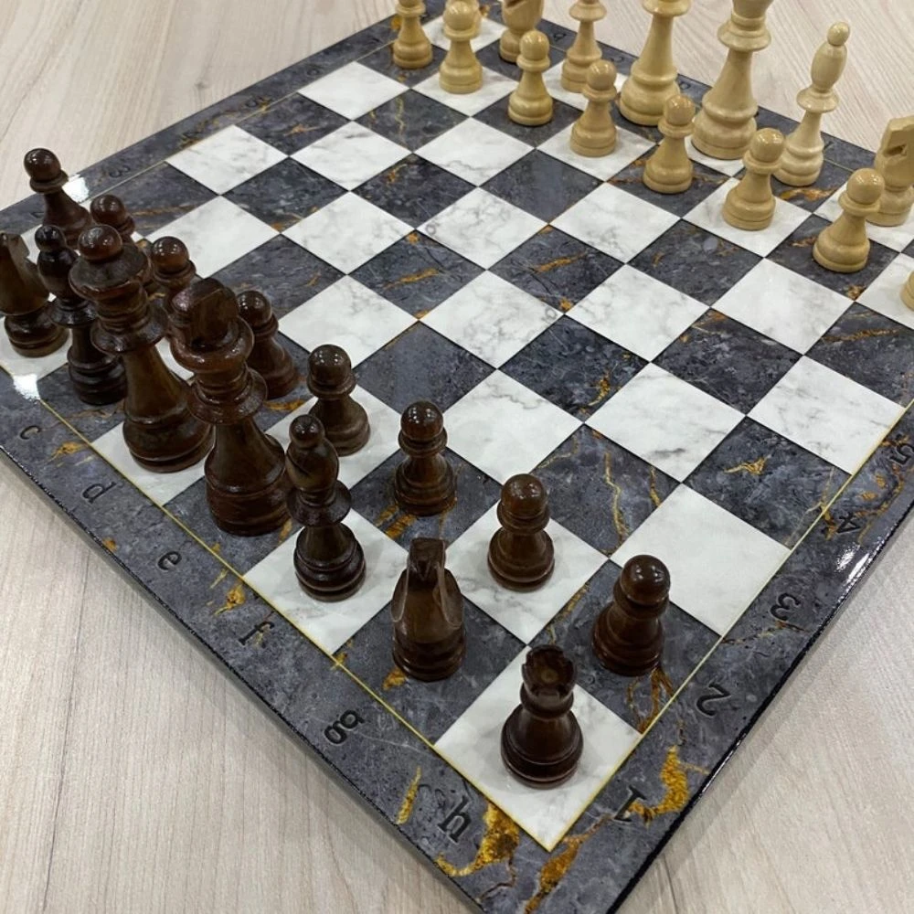 Jeu d'échecs en marbre plaqué, 13.7 pouces, jeu de luxe de première classe,  cadeau pour homme et petit ami | AliExpress