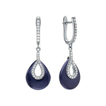 

Silver earrings with ceramics and cubic zirconia sunlight sample 925