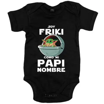 

Baby Body I'm geeky like my daddy illustration baby yoda customizable with name