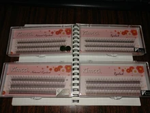 Kimcci-extensiones de pestañas individuales, 120 nudos/funda, pestañas de racimo 3D de visón Natural, maquillaje profesional acampanado