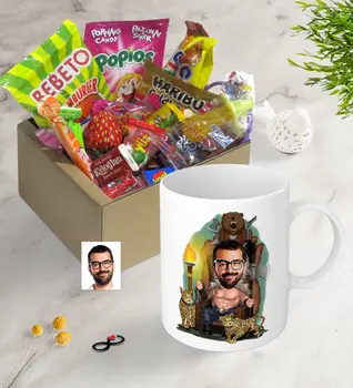 

Personalized Men Viking Caricature Of Nostalgic Lezzetler Mug set