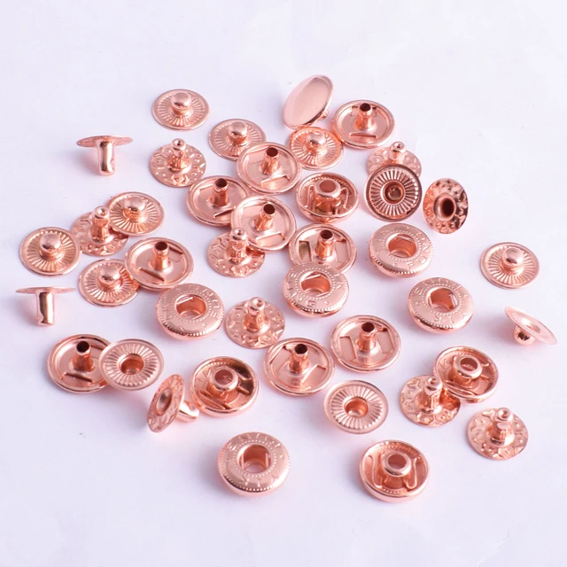 Metal Leather Snap Buttons 12mm Spring Snap Fasteners Kit Press