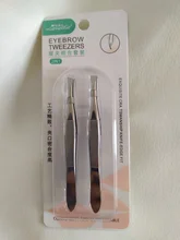 2 unids/set profesional de acero inoxidable del pelo del Clip de la ceja cara removedor de pelo pinzas de maquillaje herramienta Pinset