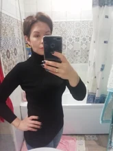 Turtleneck Women Sweaters Jumper Pullover Long-Sleeve BLACK Knitted-Tops Streetwear Autumn