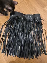 Women High Waist Faux Leather Tassels Skirt Body Harness Punk Party Clubwear