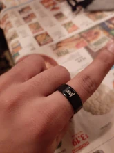 UZone 8MM musulmán negro anillo Alá los hombres y las mujeres Islam árabe dios mensaje anillo de acero inoxidable de Corán del Medio Oriente