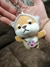 Nuevo estilo lindo Shiba Inu llavero peluche colgante pequeño chico de peluche juguetes de peluche animales de Navidad cumpleaños regalo