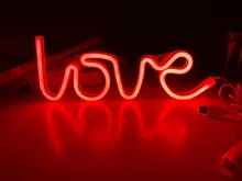 Sign-Lamp Battery-Box Nightlight Led-Neon-Lights Christmas Wedding Double-Powered Love-Shape