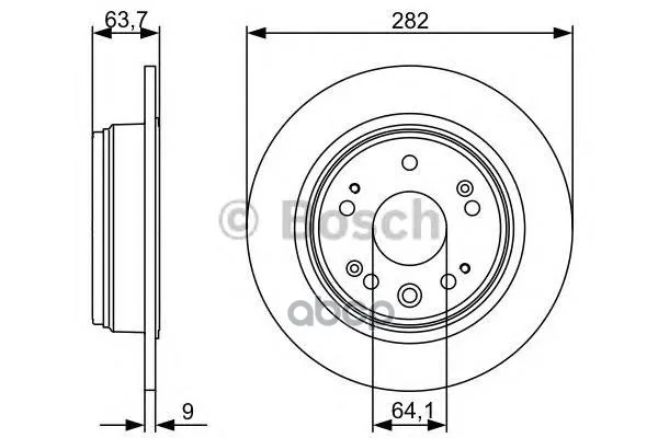 Тормозной Диск Задний 0986479505 Bosch арт. 0986479505