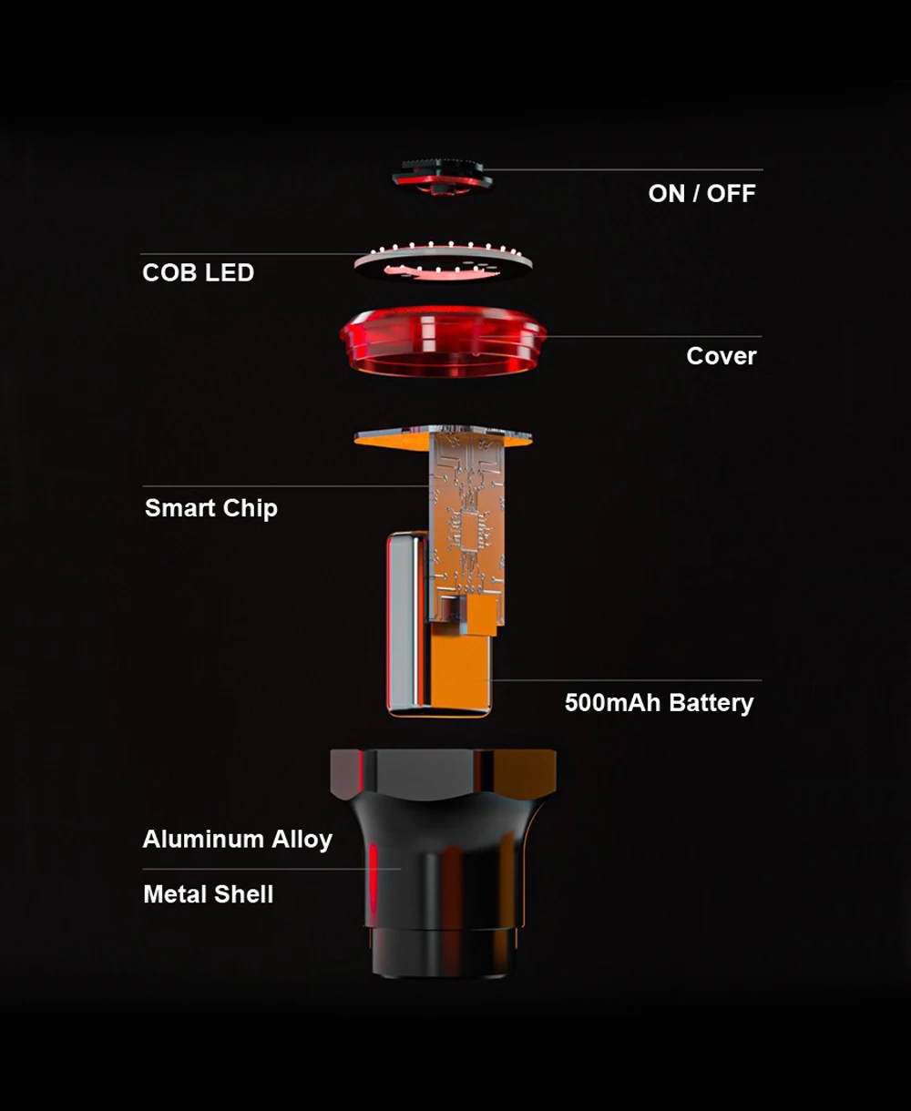 MEROCA Rear Light Bicycle Smart Sensor Brake Tail Light Rechargeable Lamp Taillight MTB Bicycle lantern Cycling Bike Accessories
