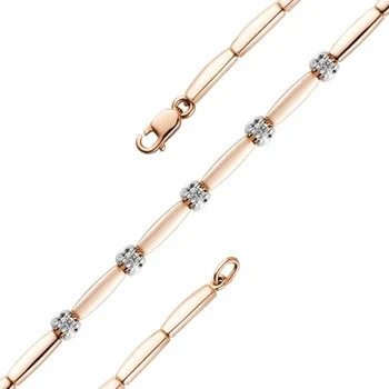

Imperial bracelet with 5 diamonds in red gold