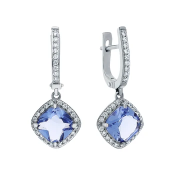 

Silver earrings with tanzanite and cubic zirconia sunlight sample 925