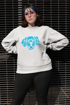 

Angemiel Wear Blue Playful Dog White Women Sweatshirts