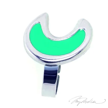 

Ring Rhodium & Green Enamel LUNA2 Collection CROWN