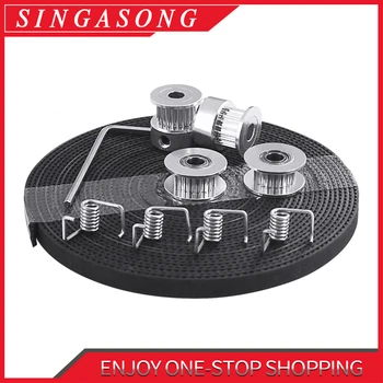 

3D Printer Parts GT2 Pulley 20 Teeth Bore 5mm GT2 6mm Timing Belt & 2X Idler 4X Tensioner for 3D printer kit