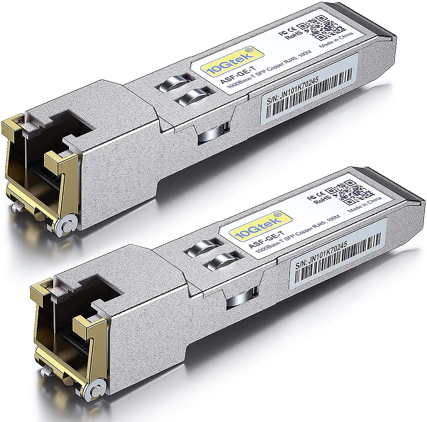 1.25G SFP-T, 1000BASE-T Copper SFP,SFP to RJ45 SFP,for Cisco GLC-T/SFP-GE-T, Meraki MA-SFP-1GB-TX, Ubiquiti UF-RJ45-1G,Pack of 2