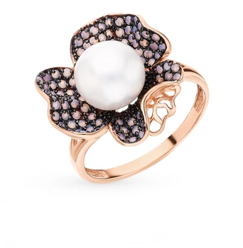 

Gold ring with pearls and Opals sunlight
