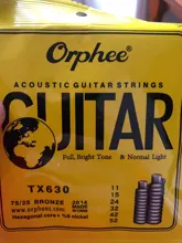 Orphee-cuerdas de guitarra acústica TX630 011-052, núcleo Hexagonal + 8% níquel, bronce brillante, accesorios para guitarra Extra ligeros