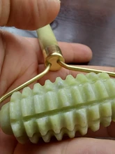 Gua Sha-masajeador de piedra Jade para cara, rodillo de Jade verde para estiramiento Facial, antiarrugas, 2/1 Uds.