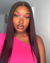 Cara de póquer 28 30 40 pulgadas recto 13x4 frente de encaje pelucas de cabello humano Pre arrancado brasileño encaje Frontal pelucas para mujeres negras Remy