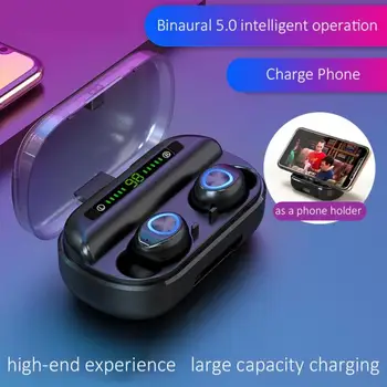 

Touch Control Bluetooth Headphone LED Display Wireless Earphone TWS 5.0 Noise Canceling Headset Sports Gaming Earbuds with Mic