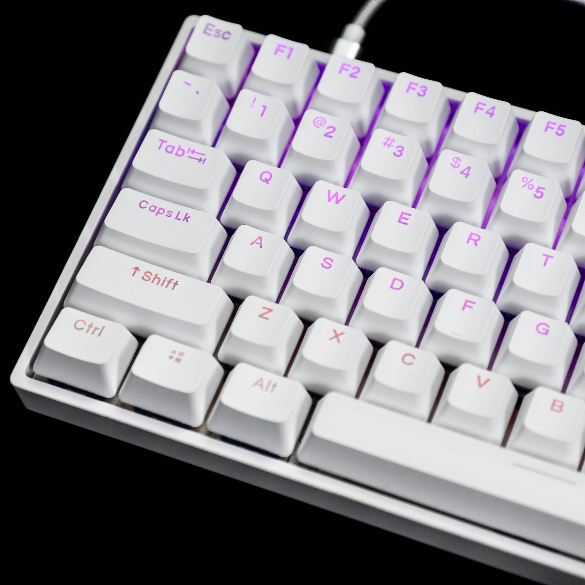 Teclados Retroiluminados Brancos para Teclado Mecânico mx Double Shot Pbt Oem Profile 108 122 Ymdk 104 87 96 68 - Imagem 2