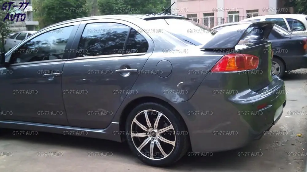 Спойлер на крышу с зубьями для Mitsubishi Lancer X 2007- козырек 9 зубьев внешний материал ABS пластик Спорт Стайлинг тюнинг pad