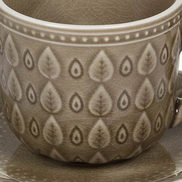 Чашка с тарелкой натуральная(11X11x7 см
