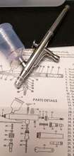Pistola de PULVERIZACIÓN de 40CC, aerógrafo de alimentación por gravedad con doble acción, para pastel, tatuaje, pistola de pintura, aerógrafo, herramienta para uñas de 0,3mm, 20cc