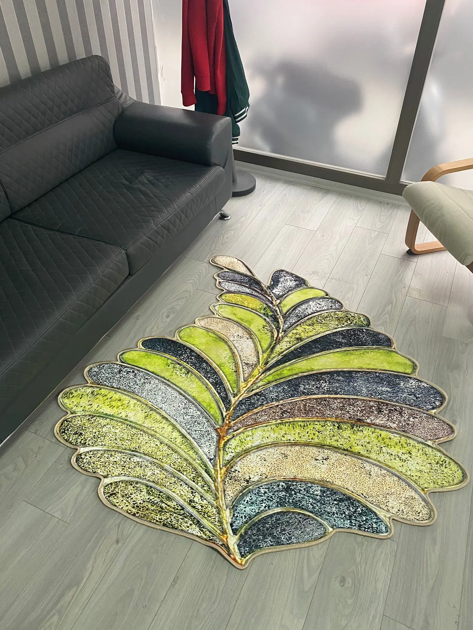 

New Flower Pattern Carpet Special Cut Thick Stitching Home Dekarasyon Kitchen Mat Easy To Clean Not Peel Faux Leather Sole