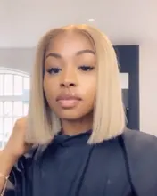 Peluca Bob de rubio miel, peluca recta de Bob corto, peluca brasileña transparente con encaje frontal, pelucas de cabello humano para mujeres negras prearrancadas, 613