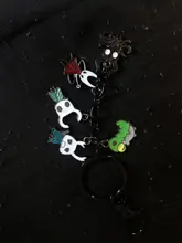 LLavero de caballero hueco con dibujos animados, llavero de Metal, colgante de pulpo, bolsa de coche, llavero, cadena de cuerda, collar