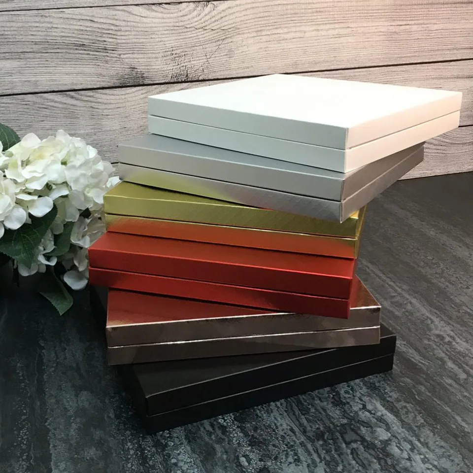 Caja de bombones de cartón, conjunto de 3 piezas de papel de lujo, decoración, 4x4, Chocolate para regalo (32 a 48 unidades) ► Foto 2/6