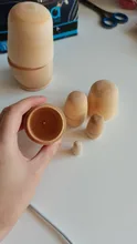 Juego de 5 unidades sin pintar, en blanco, de madera, para muñecas anidadas Matrioska rusas