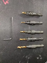 Drill-Bit-Set Countersink-Drill Pilot-Holes Woodworking A-Wrench Screw-Sizes with 5pcs