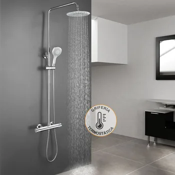 

Kibath shower Column thermostatic SEA BLUETOOTH to listen to music and calls. Extendable 80-120cm. Handle