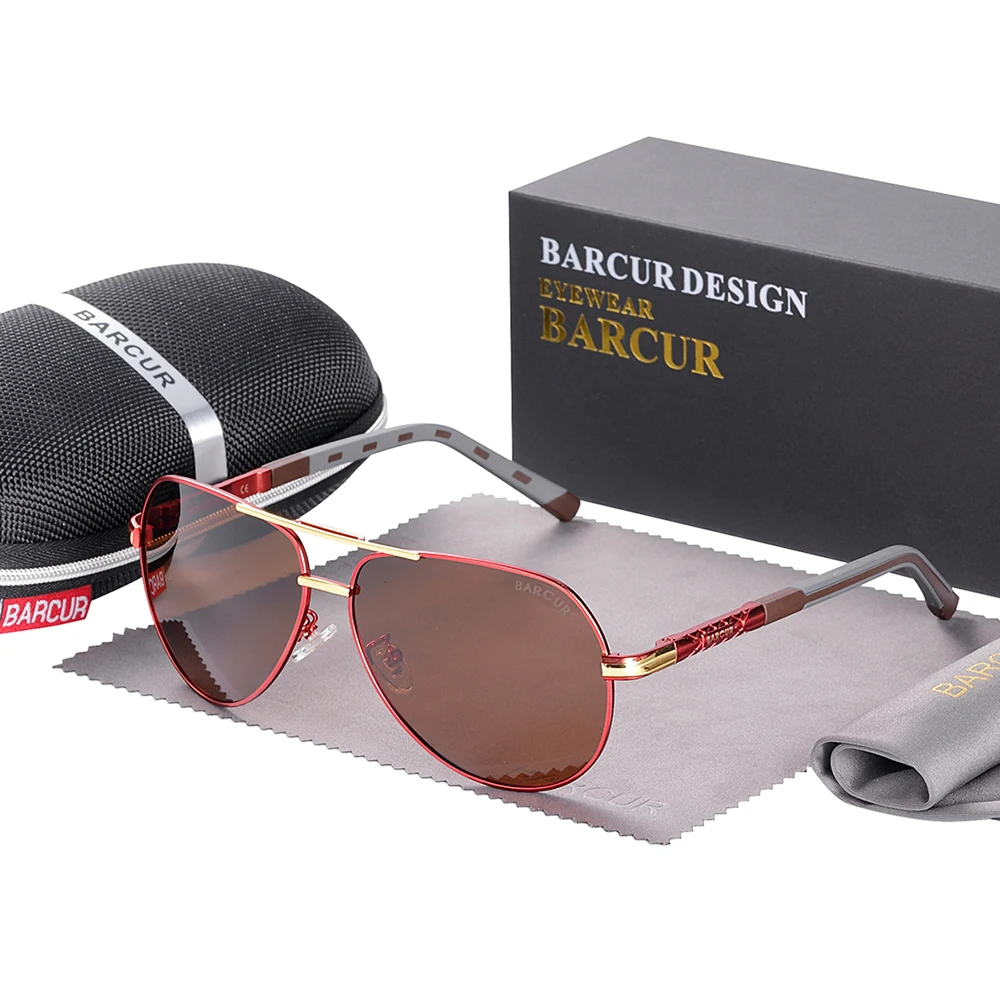 BARCUR алюминиевые винтажные солнцезащитные очки мужские классические солнцезащитные очки с поляризованными линзами женские тени аксессуары для вождения очки