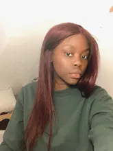 Pelucas de cabello humano con encaje granate frontal, 99J, peluca de cabello humano liso brasileño, parte de encaje, pelo Remy pre-arrancado, Estrella Brillante 180