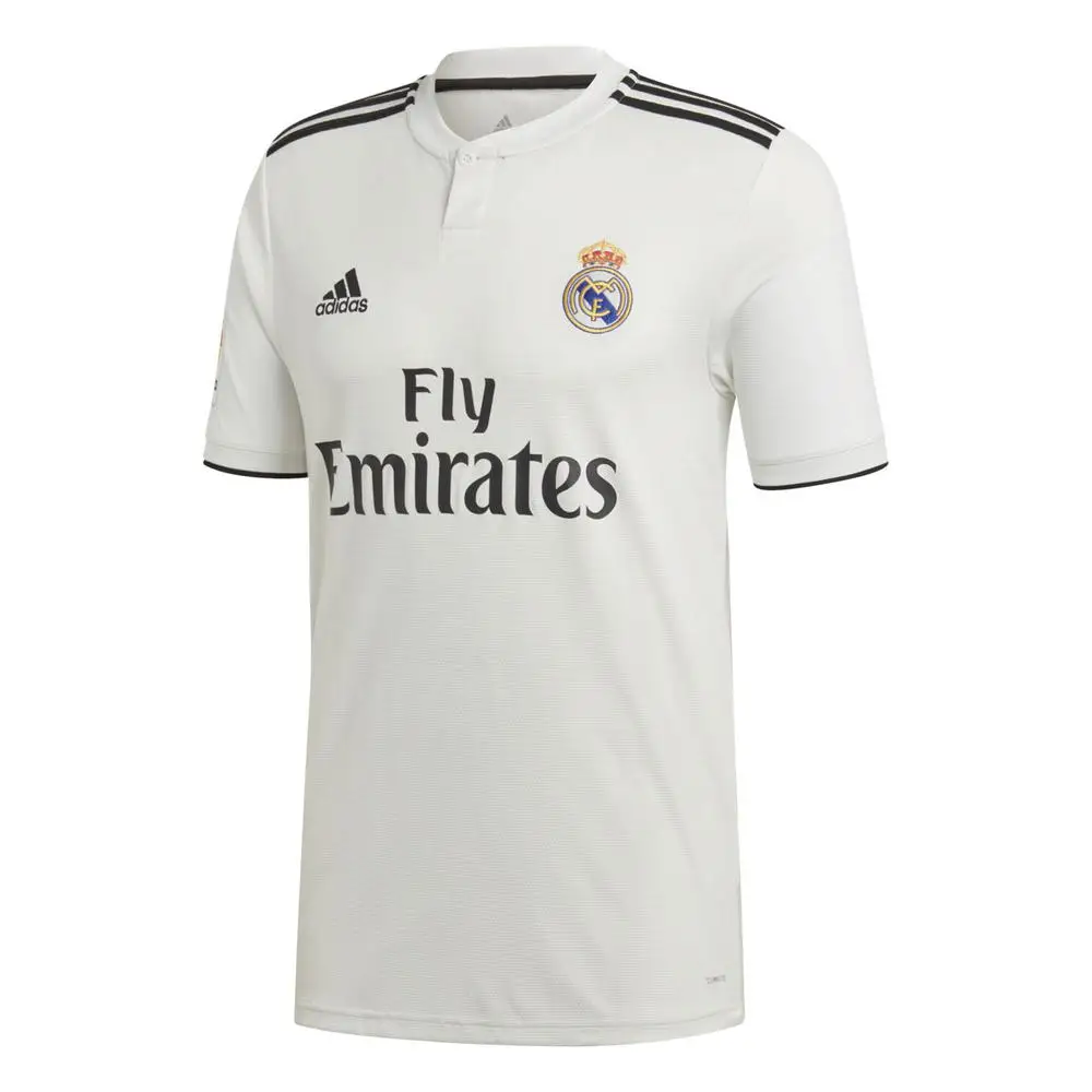 Adidas Real Madrid T-shirt. T-shirt 1ª equipment 18/19 Real Madrid for men. Adidas sportswear. Fabric Climalite