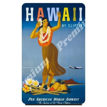 

Hawaii souvenir magnet vintage poster