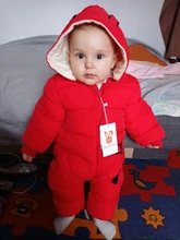 Overalls Bodysuit Romper Baby Winter Newborn Down Boy Velvet Cotton Coat Snow-Wear Girl