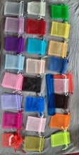 Bolsas de organza de decoración, embalaje para joyería, regalo o fiesta de boda, 7x9, 9x12, 10x15, 13x18CM, 24 colores, 50 unidades