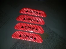 4 unids/set Puerta de coche pegatinas Universal de la seguridad advertencia Mark abierto de cinta reflectante de Exterior de la bici de la motocicleta pegatina para casco
