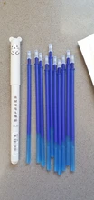 1 + 10 unids/set Panda magia Gel borrable pluma 0,35mm tinta azul y negra recambios Rod la escritura papelería bolígrafo de tinta de Gel