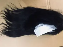 Pelucas de cabello humano liso con flequillo, hechas a máquina, pelo humano peruano Natural 130% Remy