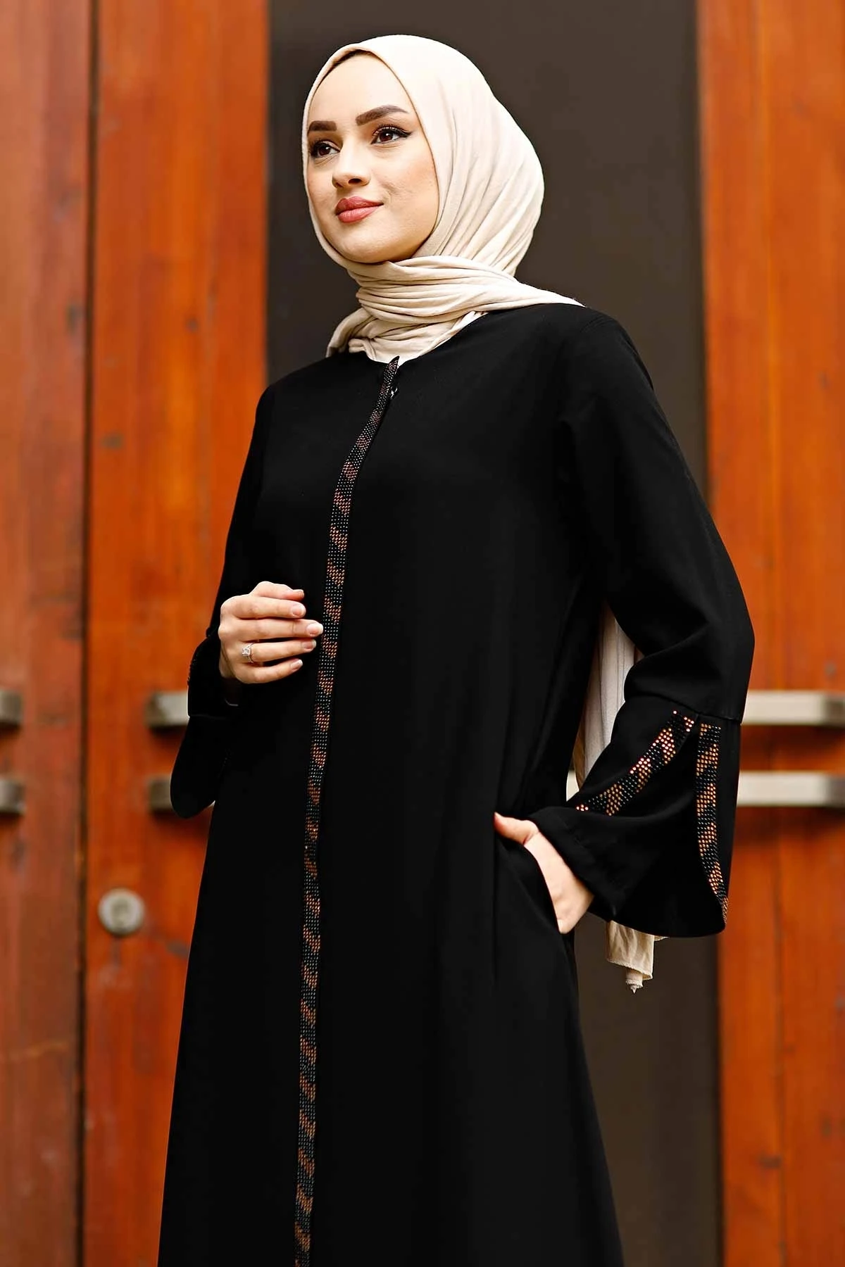 front-zippered-arms-stone-abaya-dress-turkey-muslim-fashion-islam-clothing-dubai-istanbul-istanbulstyles-2023