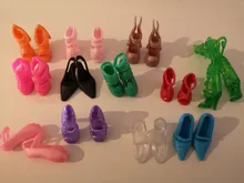 12 pares de zapatillas de mezcla de moda, tacones altos coloridos, accesorios de sandalias para muñeca Barbie, ropa, accesorio de traje, juguetes para niña