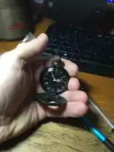 Pocketwatch negro Vintage CharmUnisex para hombre y mujer, Número romano de moda de cuarzo Steampunk, reloj de bolsillo, collar con colgante para hombre con cadena