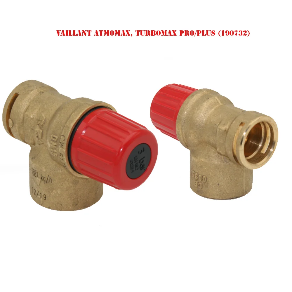 

Safety valve 3 bar Vaillant Atmomax, Turbomax Pro / Plus (190732)